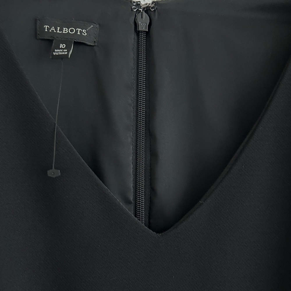 Talbots Black Sleeveless Ruffle Sheath Dress (10) - Picture 13 of 16